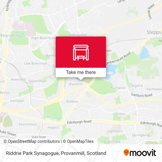 Riddrie Park Synagogue, Provanmill map