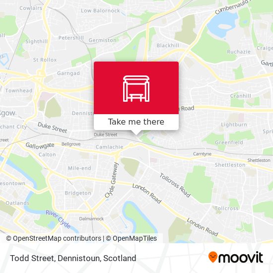Todd Street, Dennistoun map