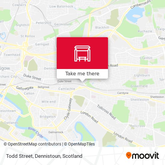 Todd Street, Dennistoun map