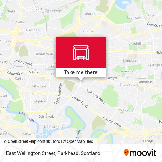 East Wellington Street, Parkhead map