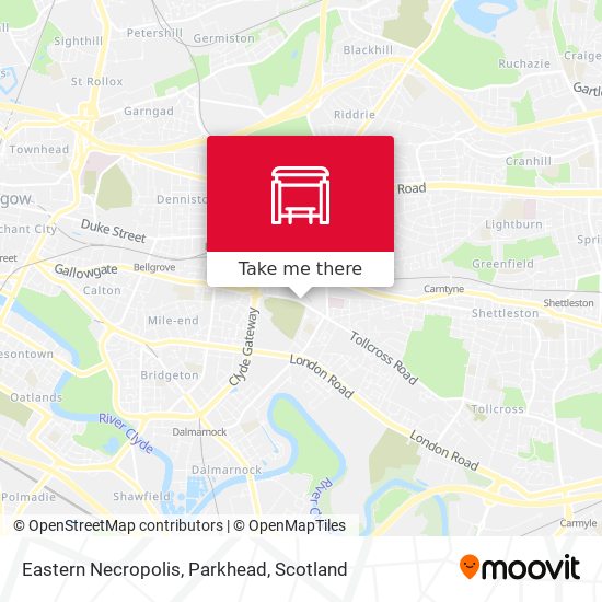 Eastern Necropolis, Parkhead map