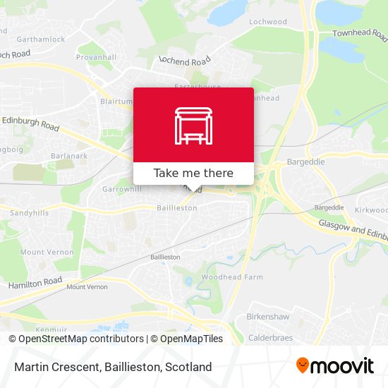 Martin Crescent, Baillieston map