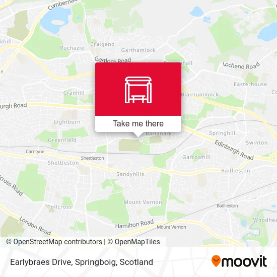 Earlybraes Drive, Springboig map