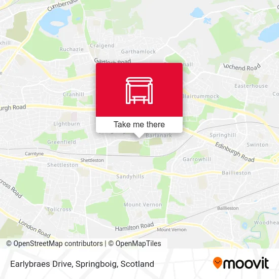 Earlybraes Drive, Springboig map