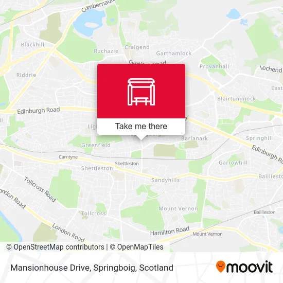 Mansionhouse Drive, Springboig map