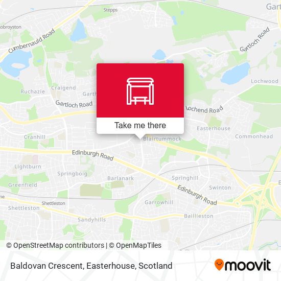 Baldovan Crescent, Easterhouse map
