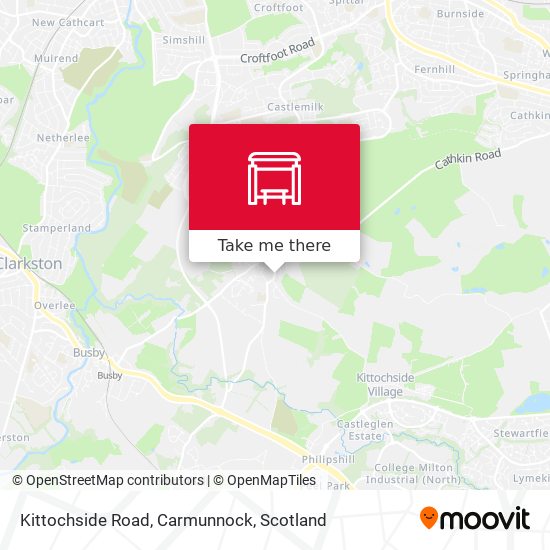 Kittochside Road, Carmunnock map
