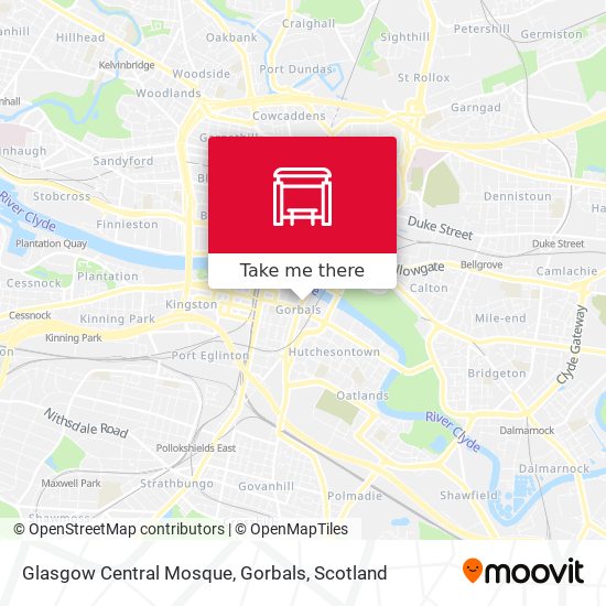 Glasgow Central Mosque, Gorbals map