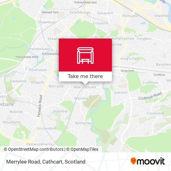 Merrylee Road, Cathcart map