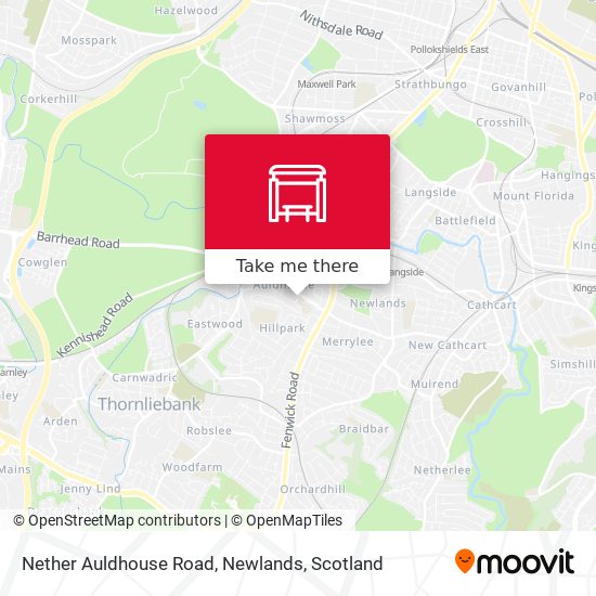 Nether Auldhouse Road, Newlands map