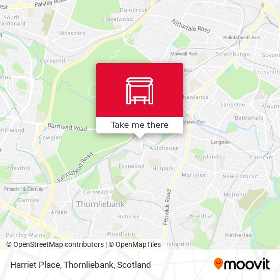 Harriet Place, Thornliebank map