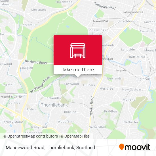 Mansewood Road, Thornliebank map