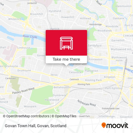 Govan Town Hall, Govan map