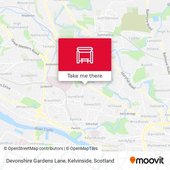 Devonshire Gardens Lane, Kelvinside map