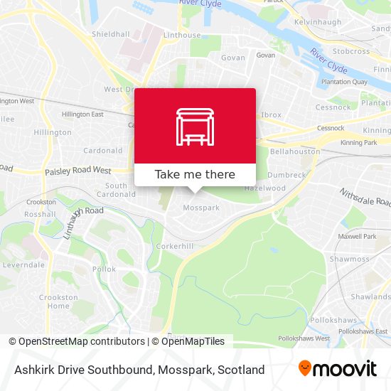 Ashkirk Drive Southbound, Mosspark map