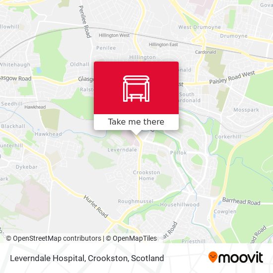 Leverndale Hospital, Crookston map