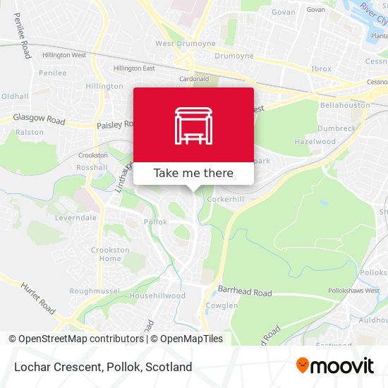 Lochar Crescent, Pollok map