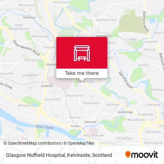 Glasgow Nuffield Hospital, Kelvinside map
