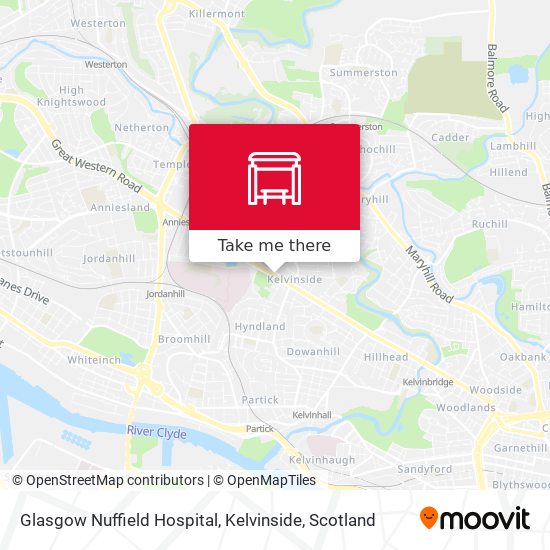 Glasgow Nuffield Hospital, Kelvinside map