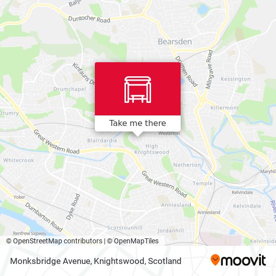 Monksbridge Avenue, Knightswood map