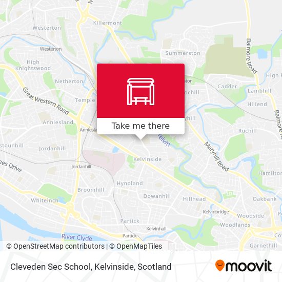 Cleveden Sec School, Kelvinside map