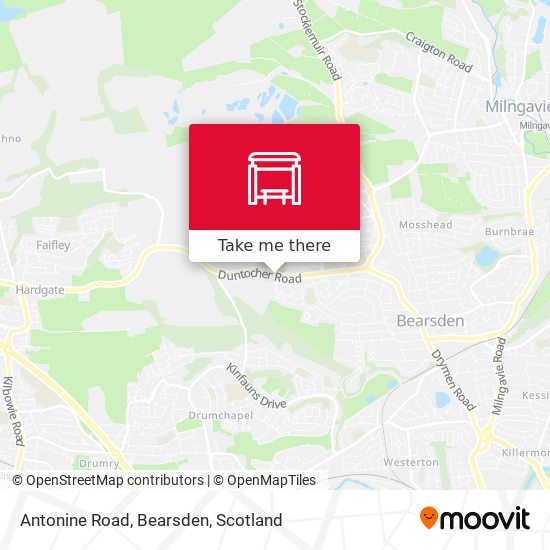 Antonine Road, Bearsden map