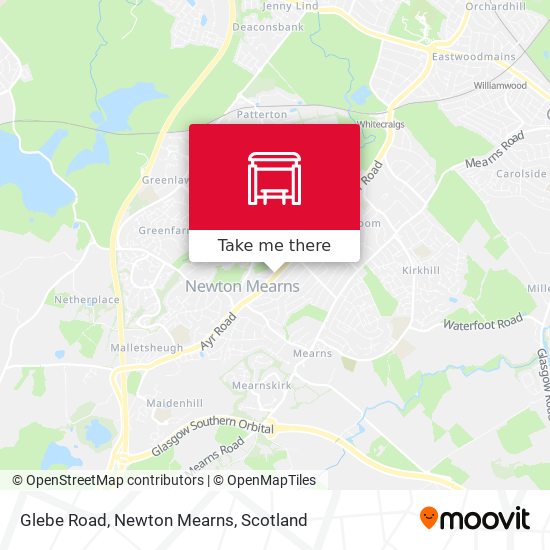 Glebe Road, Newton Mearns map
