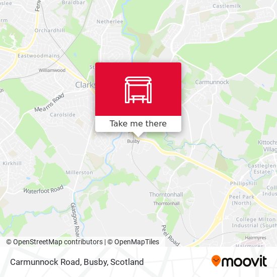 Carmunnock Road, Busby map