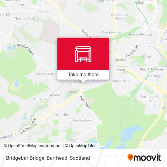 Bridgebar Bridge, Barrhead map