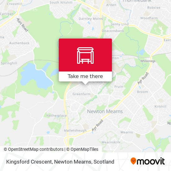 Kingsford Crescent, Newton Mearns map