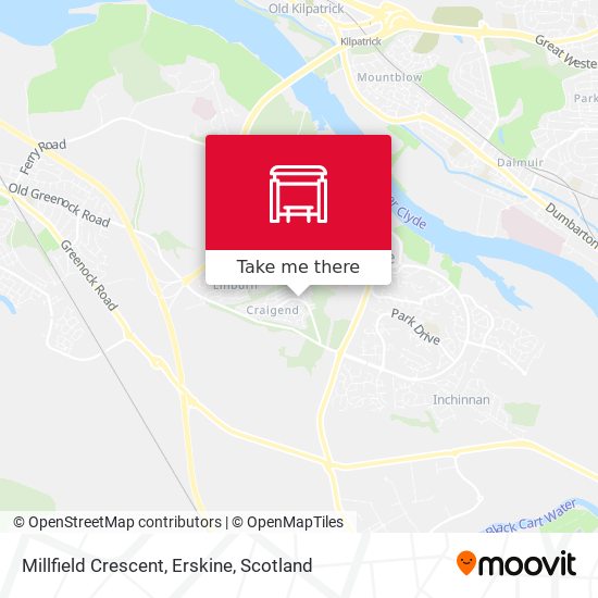 Millfield Crescent, Erskine map