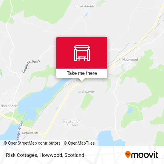 Risk Cottages, Howwood map