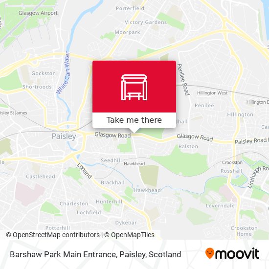 Barshaw Park Main Entrance, Paisley map