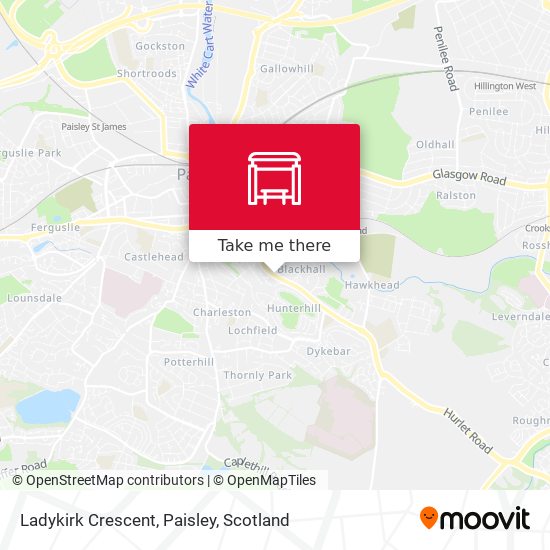 Ladykirk Crescent, Paisley map