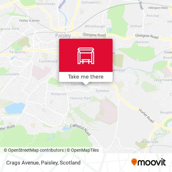 Crags Avenue, Paisley map