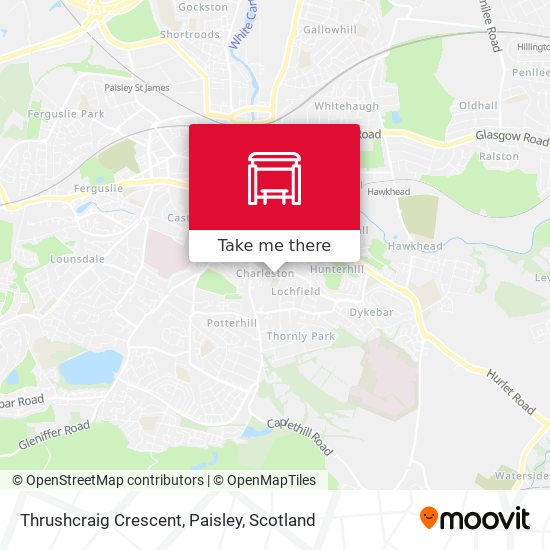 Thrushcraig Crescent, Paisley map