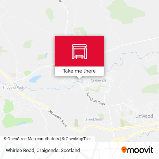 Whirlee Road, Craigends map