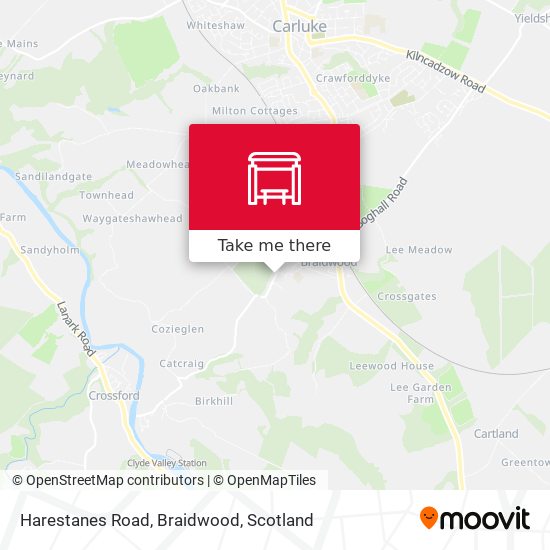 Harestanes Road, Braidwood map