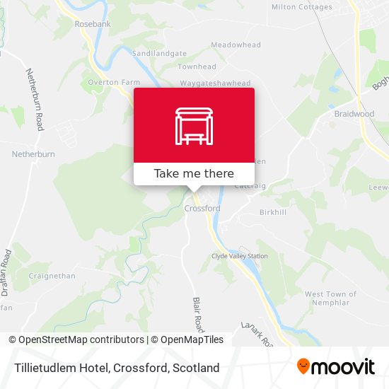 Tillietudlem Hotel, Crossford map