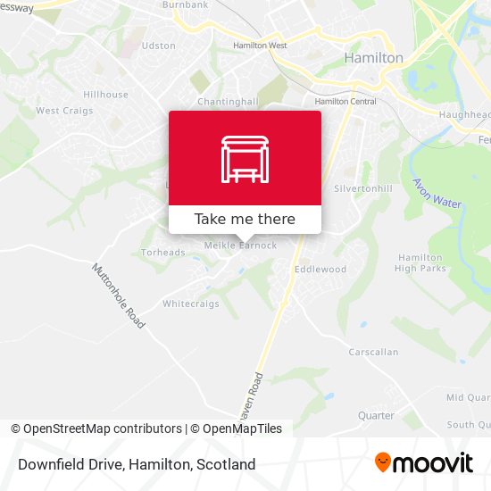 Downfield Drive, Hamilton map
