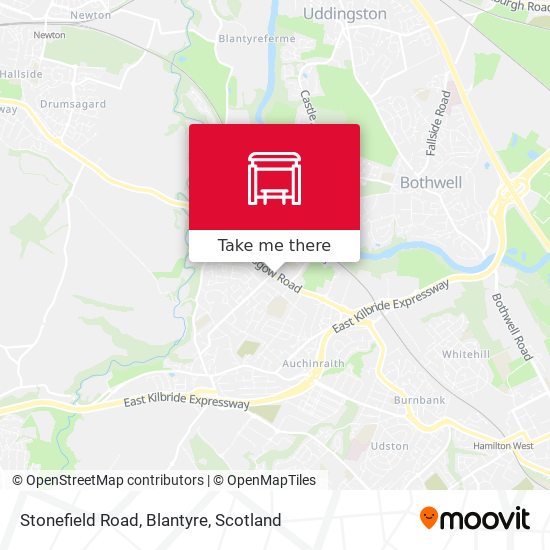 Stonefield Road, Blantyre map