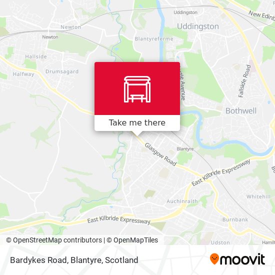 Bardykes Road, Blantyre map