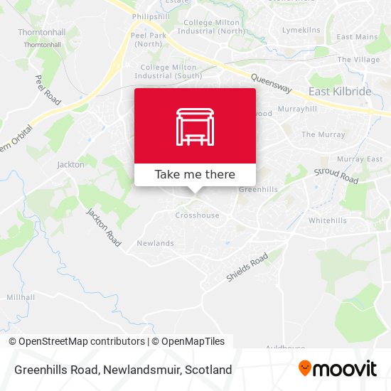Greenhills Road, Newlandsmuir map