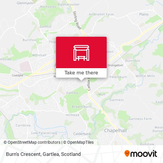 Burn's Crescent, Gartlea map