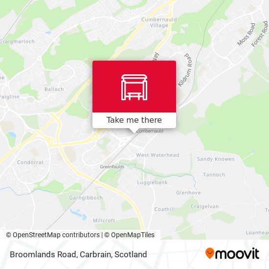 Broomlands Road, Carbrain map