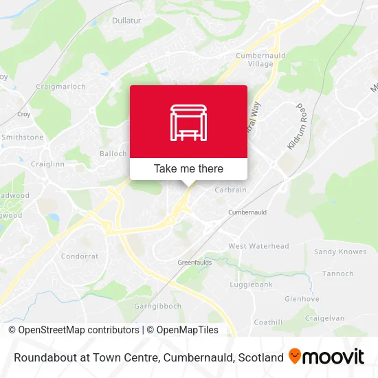 Roundabout at Town Centre, Cumbernauld map