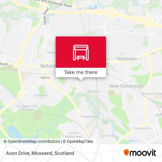 Avon Drive, Mossend map