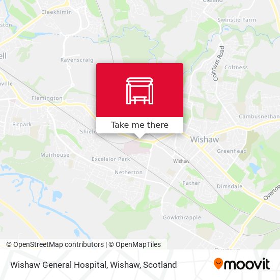 Wishaw General Hospital, Wishaw map