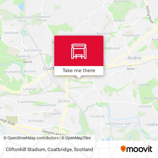 Cliftonhill Stadium, Coatbridge map