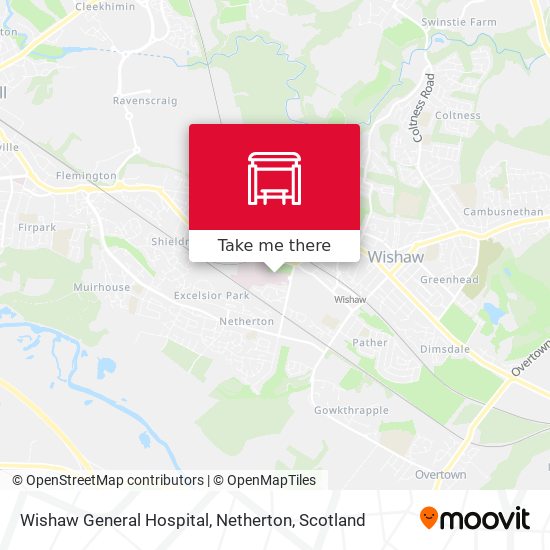 Wishaw General Hospital, Netherton map